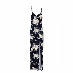 Floral Maxi Dress in Navy, Pink and Cream C129